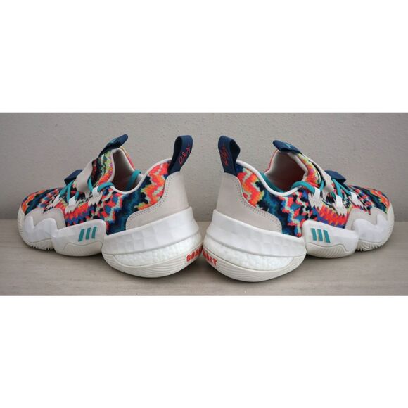 Adidas GY0295 Mens 14.5 WMNs 15.5 White Tie Dye Trae Young 1-LC Basketball Shoes - Picture 11 of 16